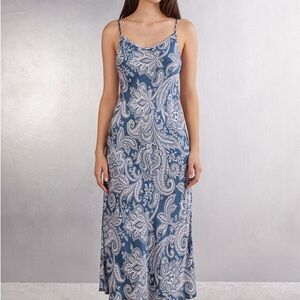 Intimissimi Flower Paisley Viscose Satin Long Nightgown